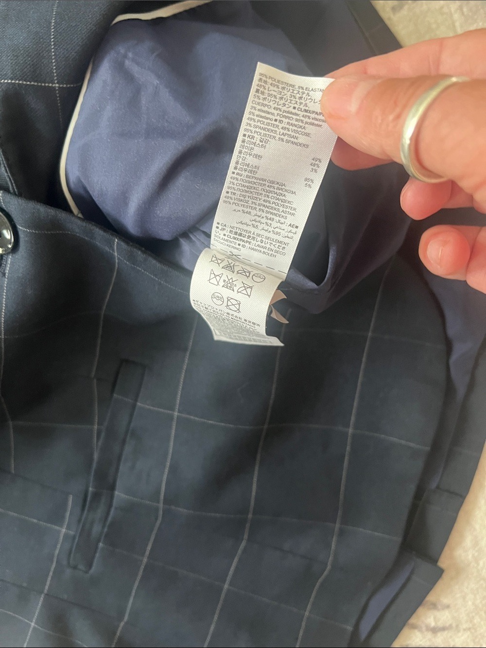 Banana Republic Navy Windowpane Two-Piece Suit - Picture 7 of 16